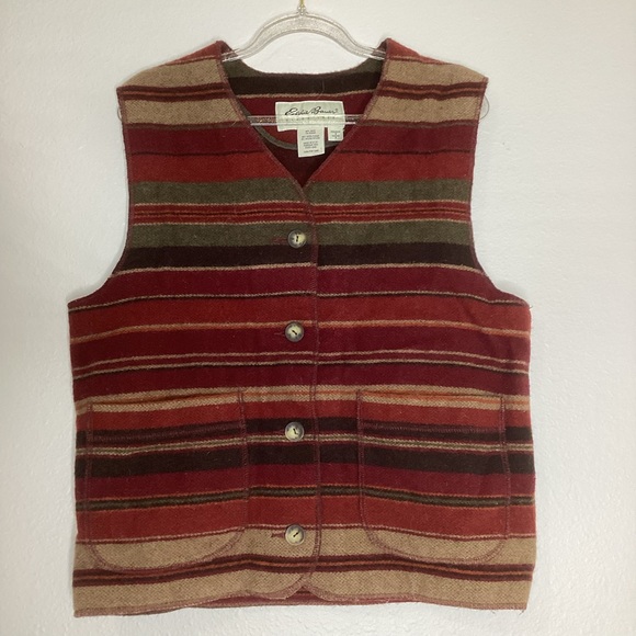 Eddie Bauer Jackets & Blazers - Eddie Bauer Wool Blanket Vest Striped USA Sm